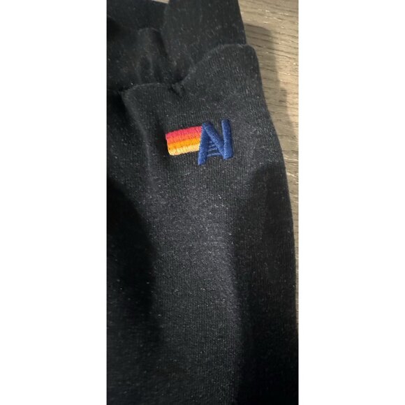 Aviator Nation Size Medium Black Sweatpants Retro Preppy Athleisure Streetwear - Picture 6 of 11
